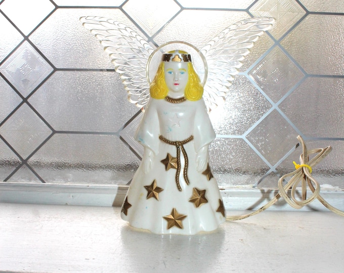 Vintage 1950s Paramount Illuminated Angel Christmas Tree Topper