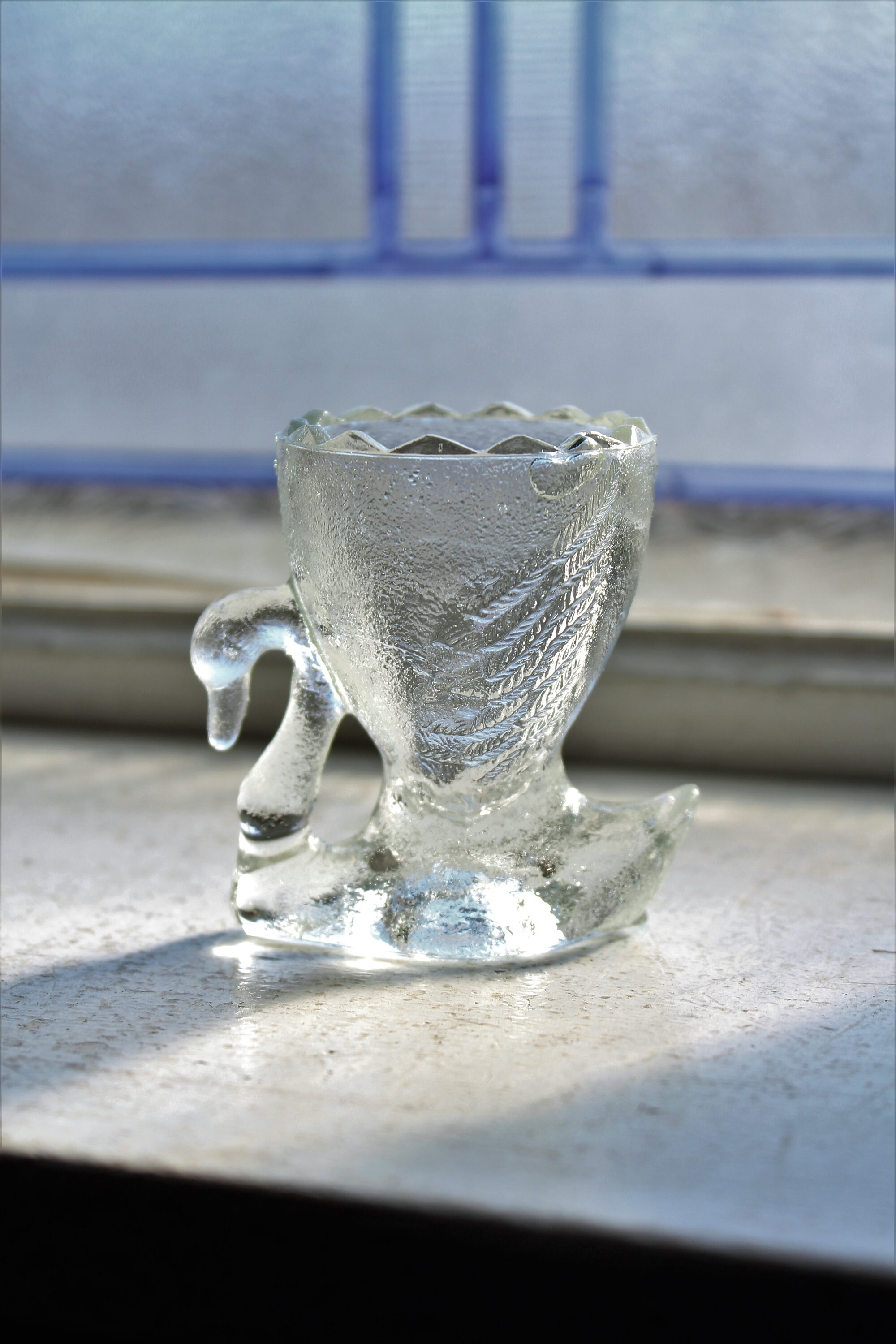 Vintage Swan Toothpick Holder Pressed Glass