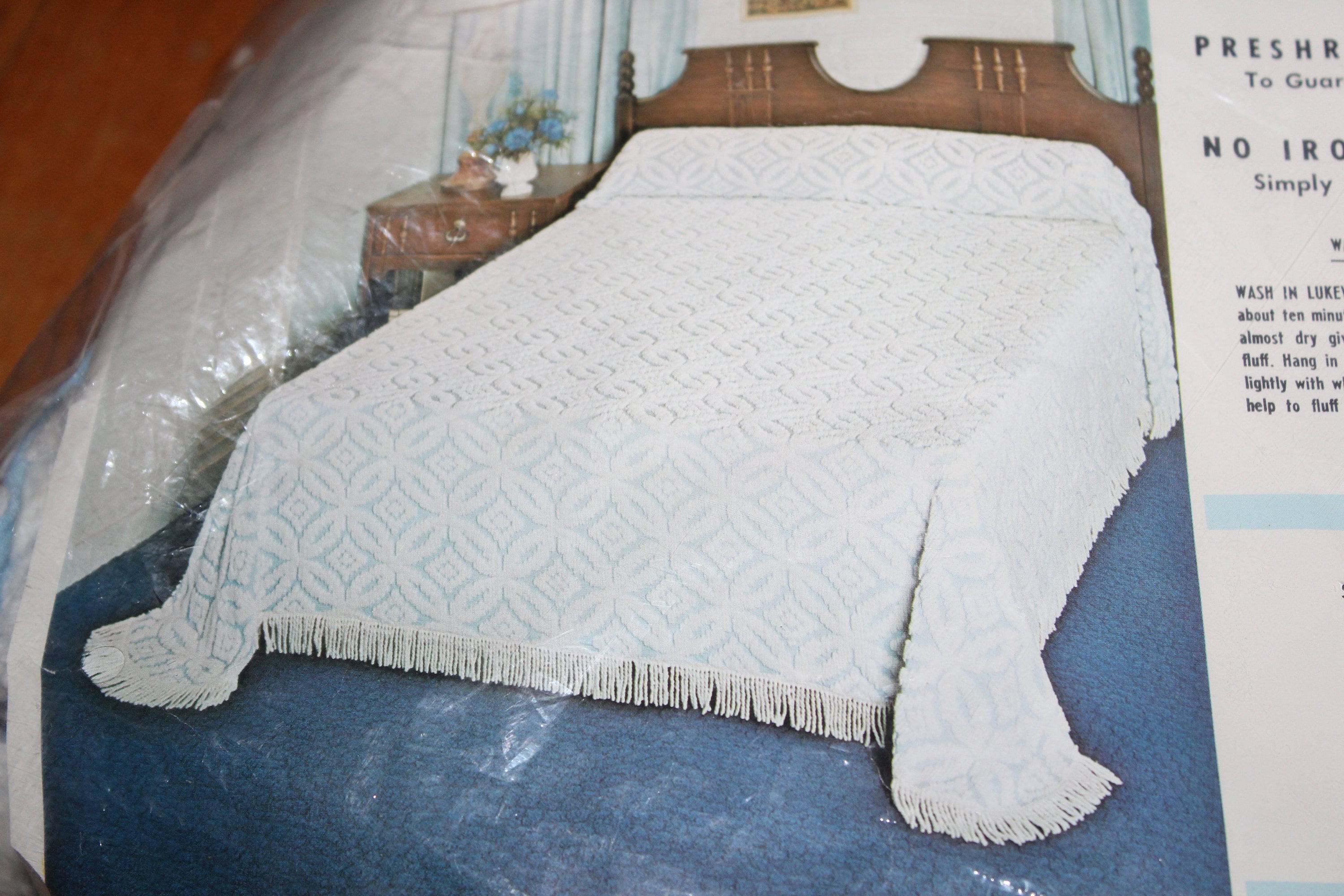 Vintage 1950s Chenille Bedspread Wedding Ring in Original Packaging