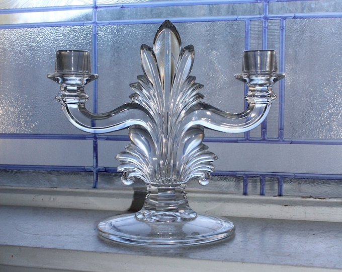 Vintage Fostoria Flame Candelabra Candle Holder