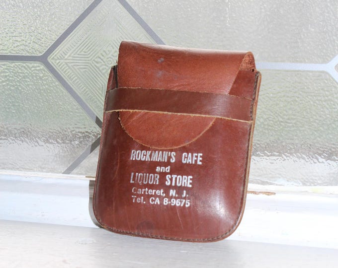 Vintage Leather Coin Purse Rockman's Cafe & Liquor Store Carteret NJ