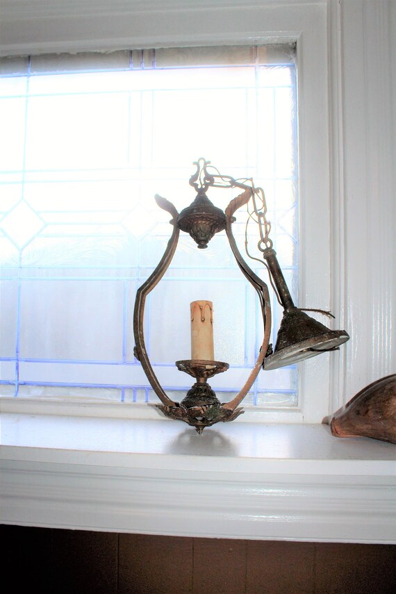 Antique Victorian Ceiling Pendant Light Fixture Circa 1890s Etsy