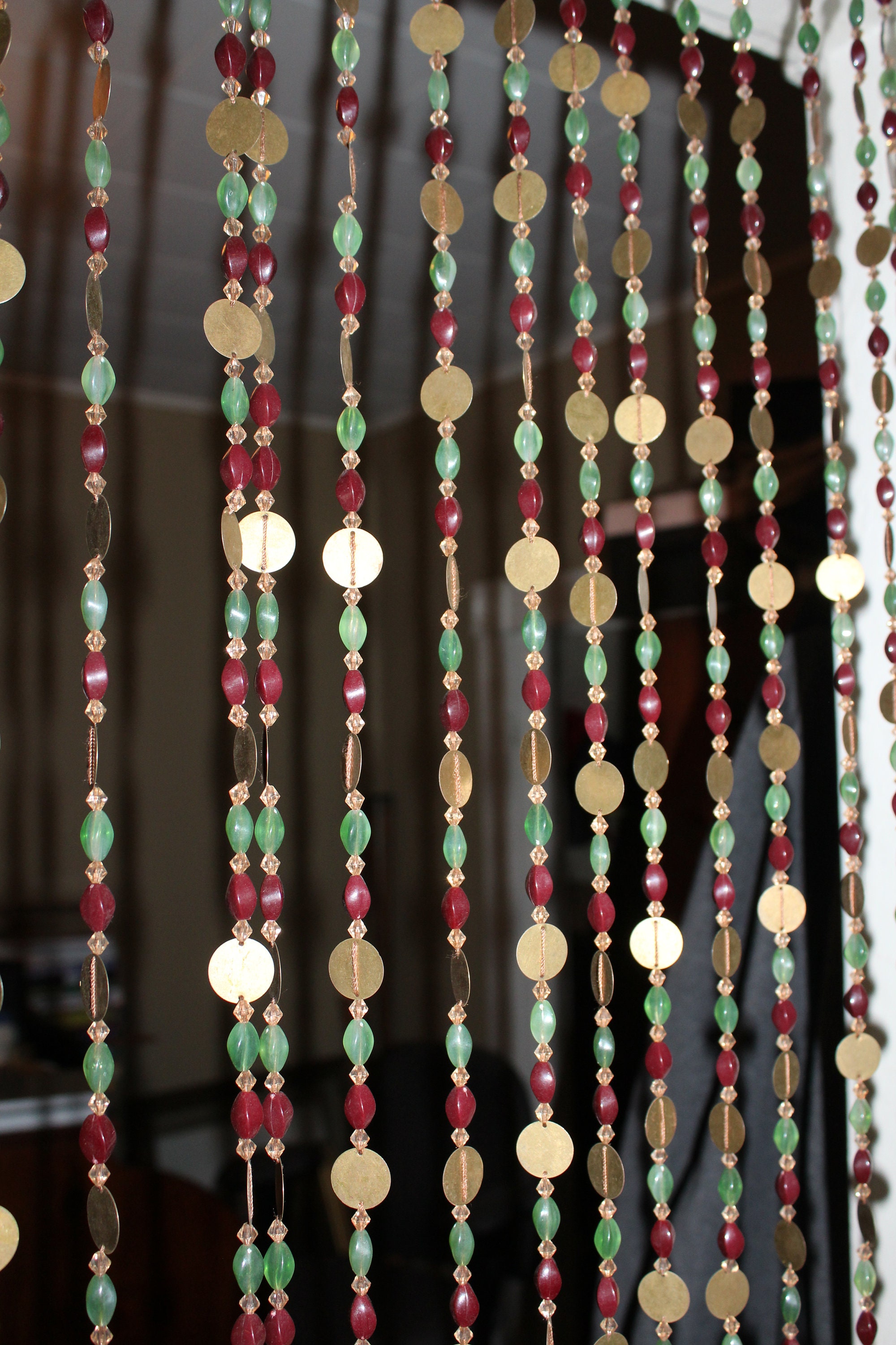 Vintage Beaded Doorway Curtain 1960s Hippy Boho