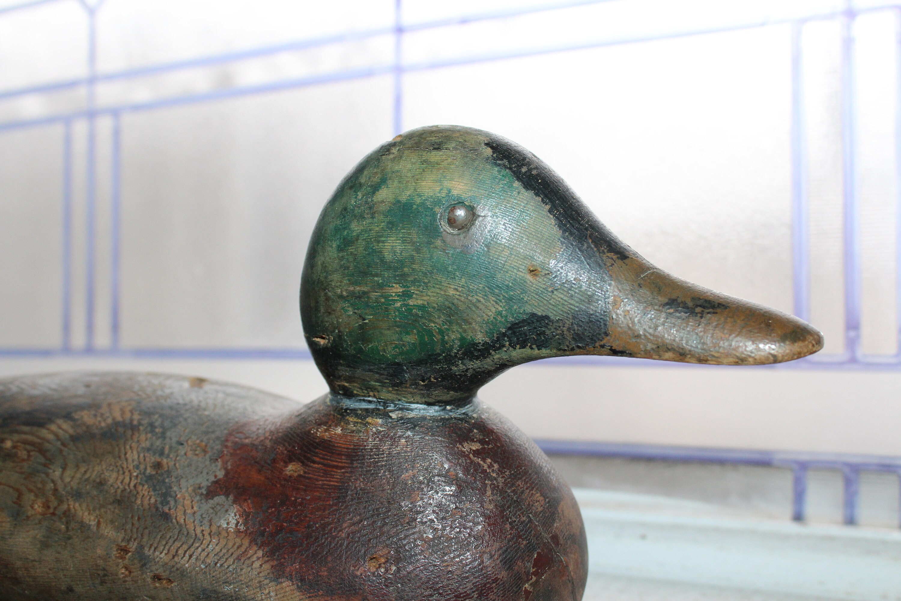 Antique Duck Decoy Carved Wood Original Paint Rustic Farmhouse Decor