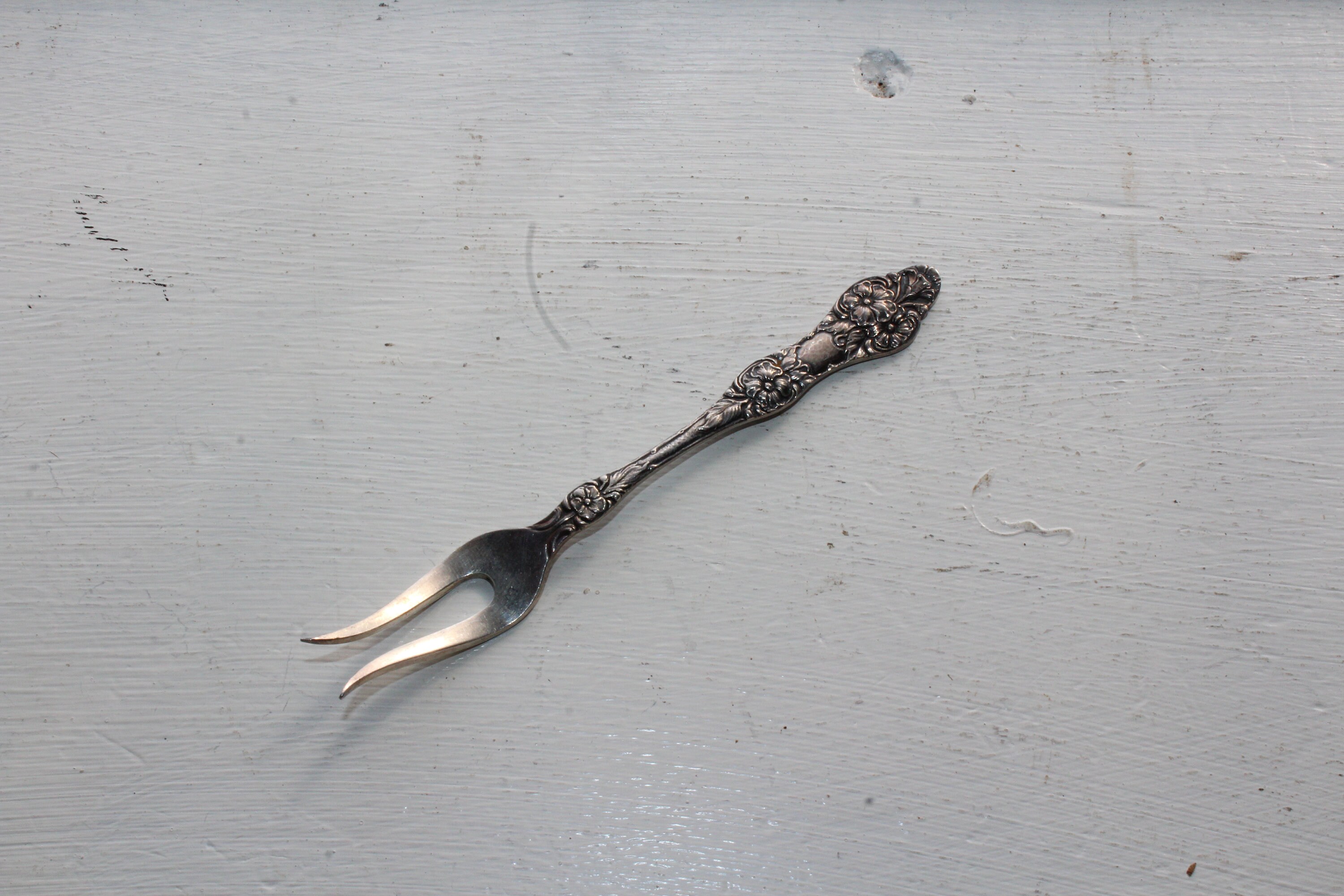 Antique Norwegian Silverplate Pickle or Olive Fork Th. Marthinsen