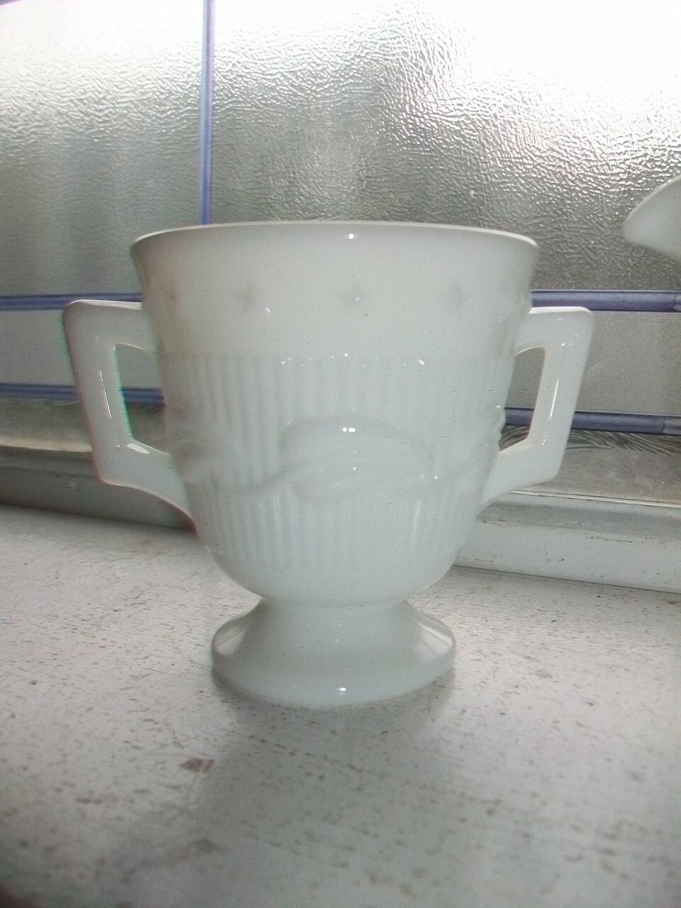 Fostoria Milk Glass Sugar and Creamer Wistar Betsy Ross Vintage 1950s