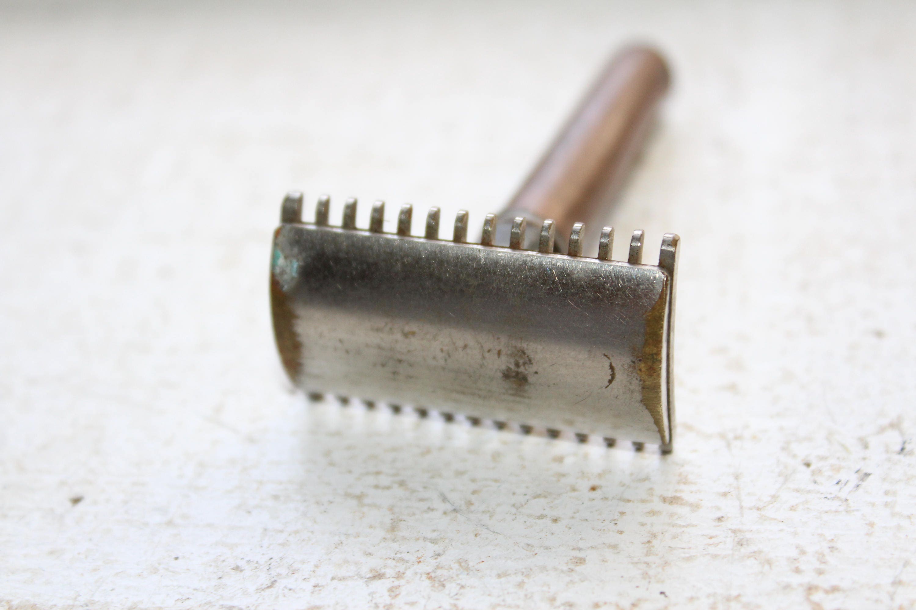 Vintage Gillette Safety Razor Copper Handle