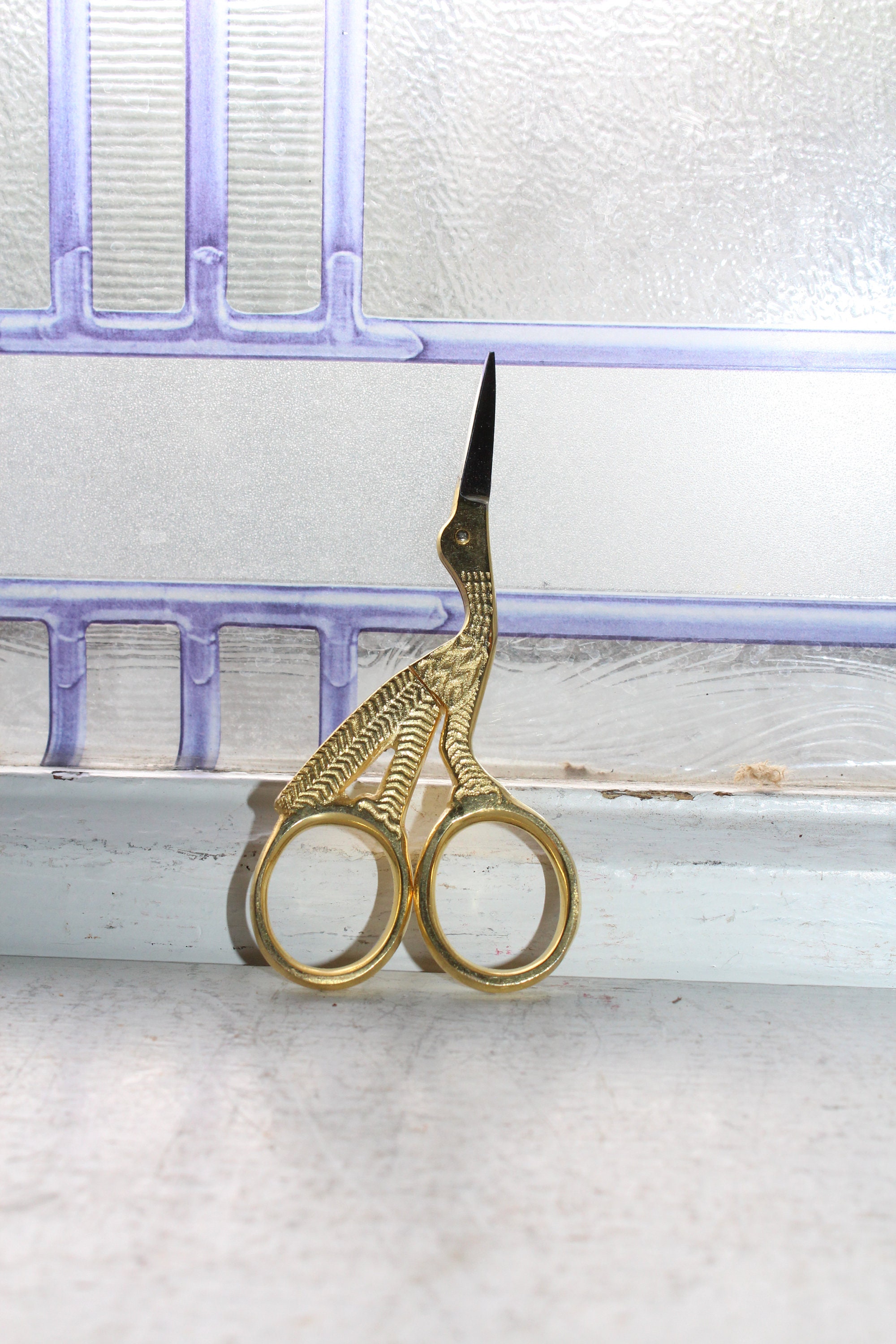 Vintage Stork Sewing Scissors