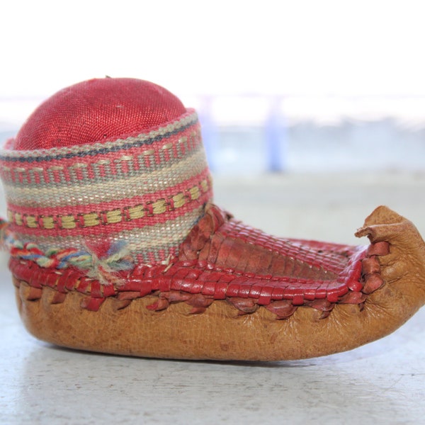 Vintage Traditional Opanak Peasant Shoe Pin Cushion Balkans