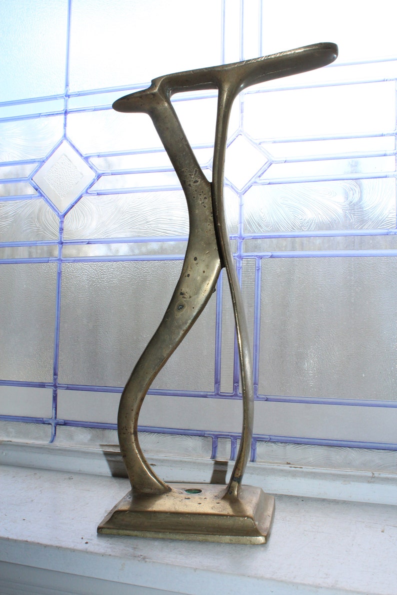 Large Vintage Brass Shoe Shine Stand Foot Rest Etsy