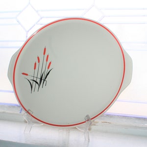 Vintage Cake Plate Cattail Universal Pottery 1940s