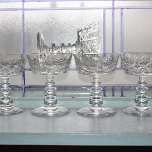5 Elegant Vintage Crystal Champagne Glasses