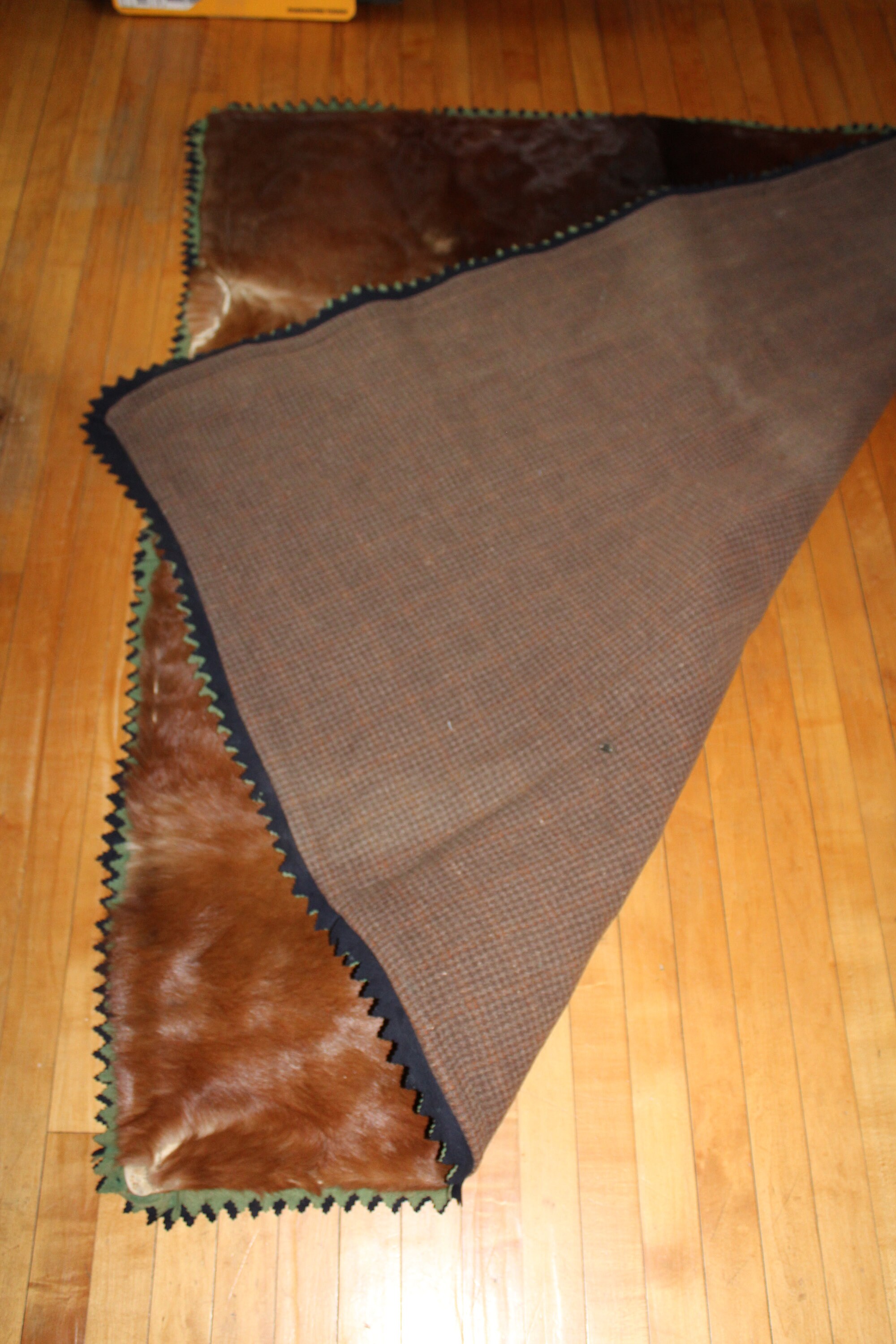 Antique Western Horsehide Carriage Blanket Lap Robe for Sleigh Buggy