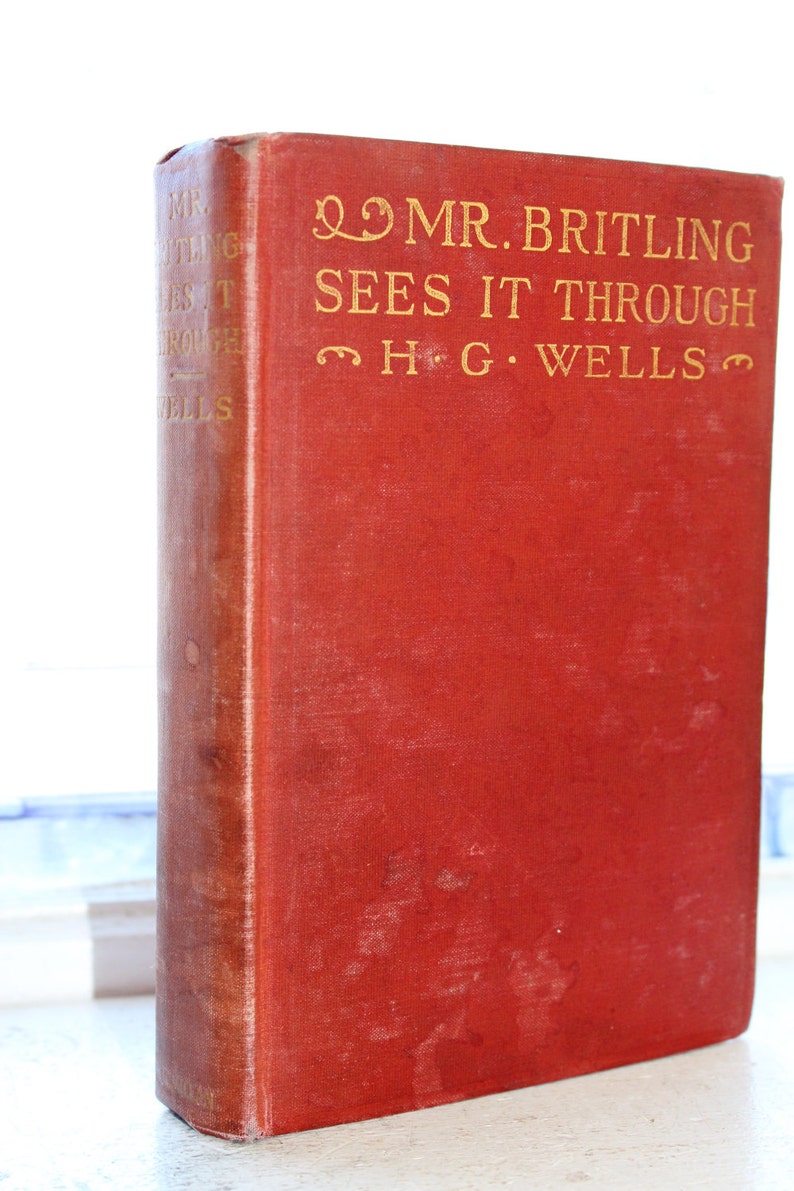 Mr. Britling Sees It Through H G Wells Antique Book 1917 image 2