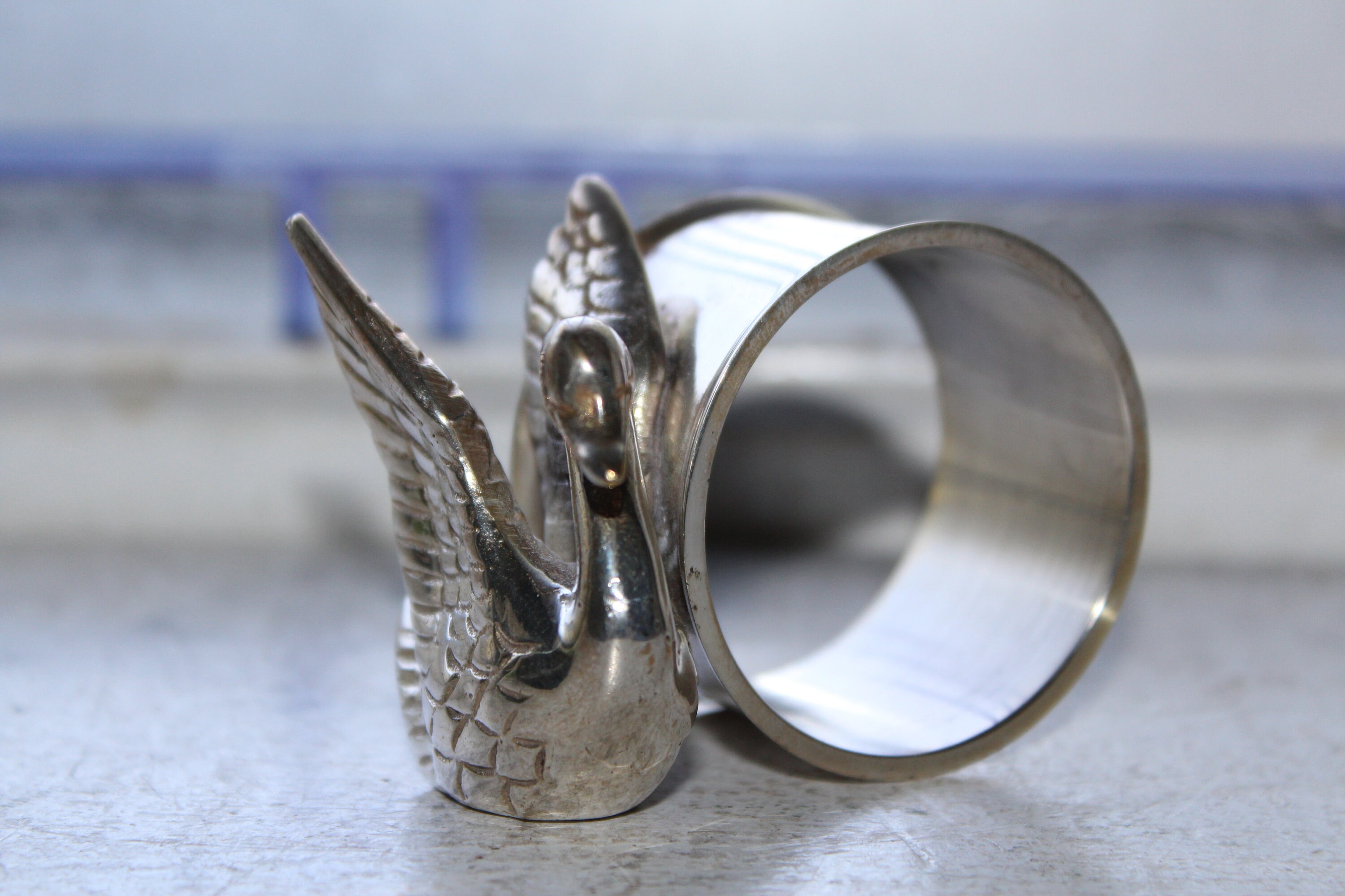 Vintage Figural Silverplate Napkin Ring Swan International Silver Co