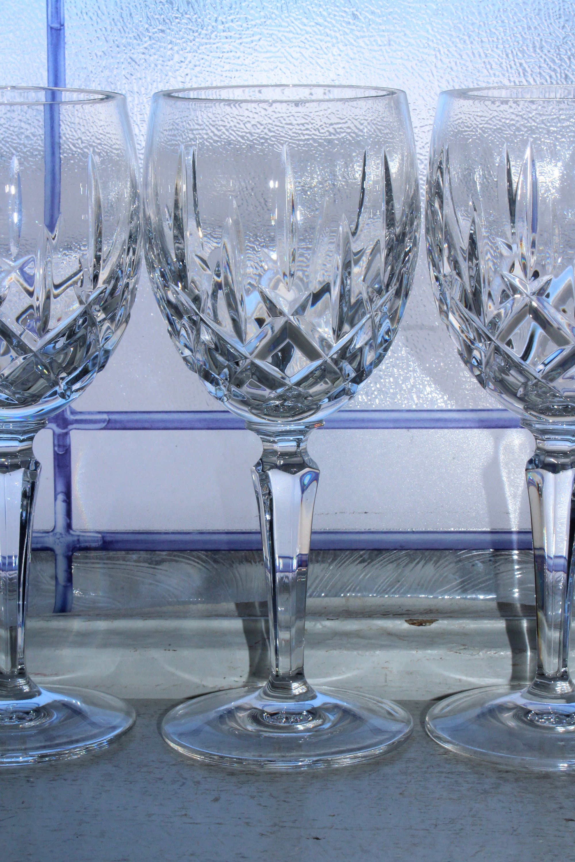 4 Vintage Gorham Crystal Lady Anne Wine Glasses