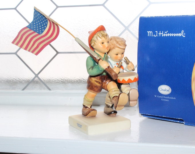 Goebel Hummel Figurine Volunteers #371 TMK8 with Flag & Box Ltd Edition