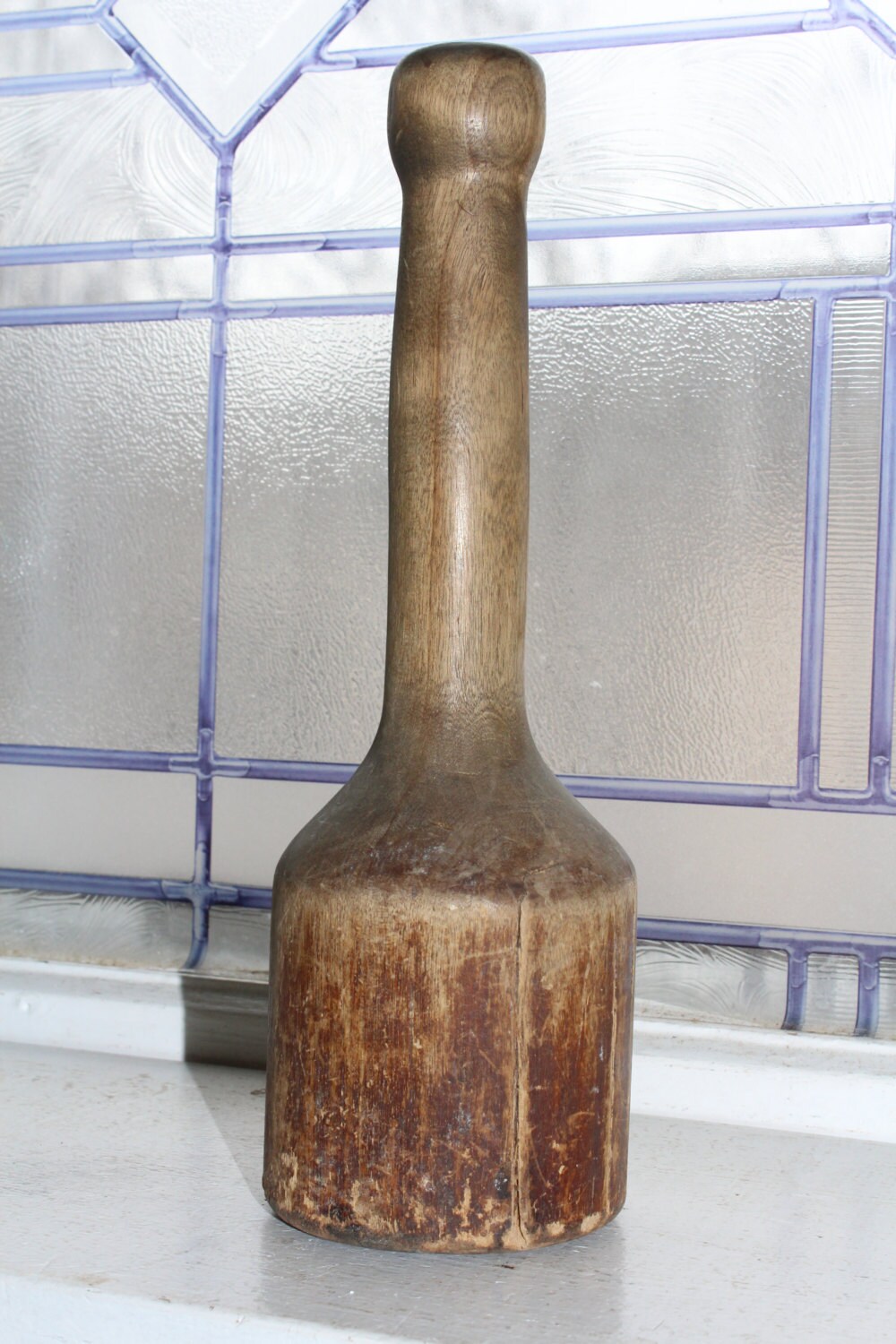 Antique Wood Kitchen Mallet Wacker Masher Stomper Rustic Farmhouse