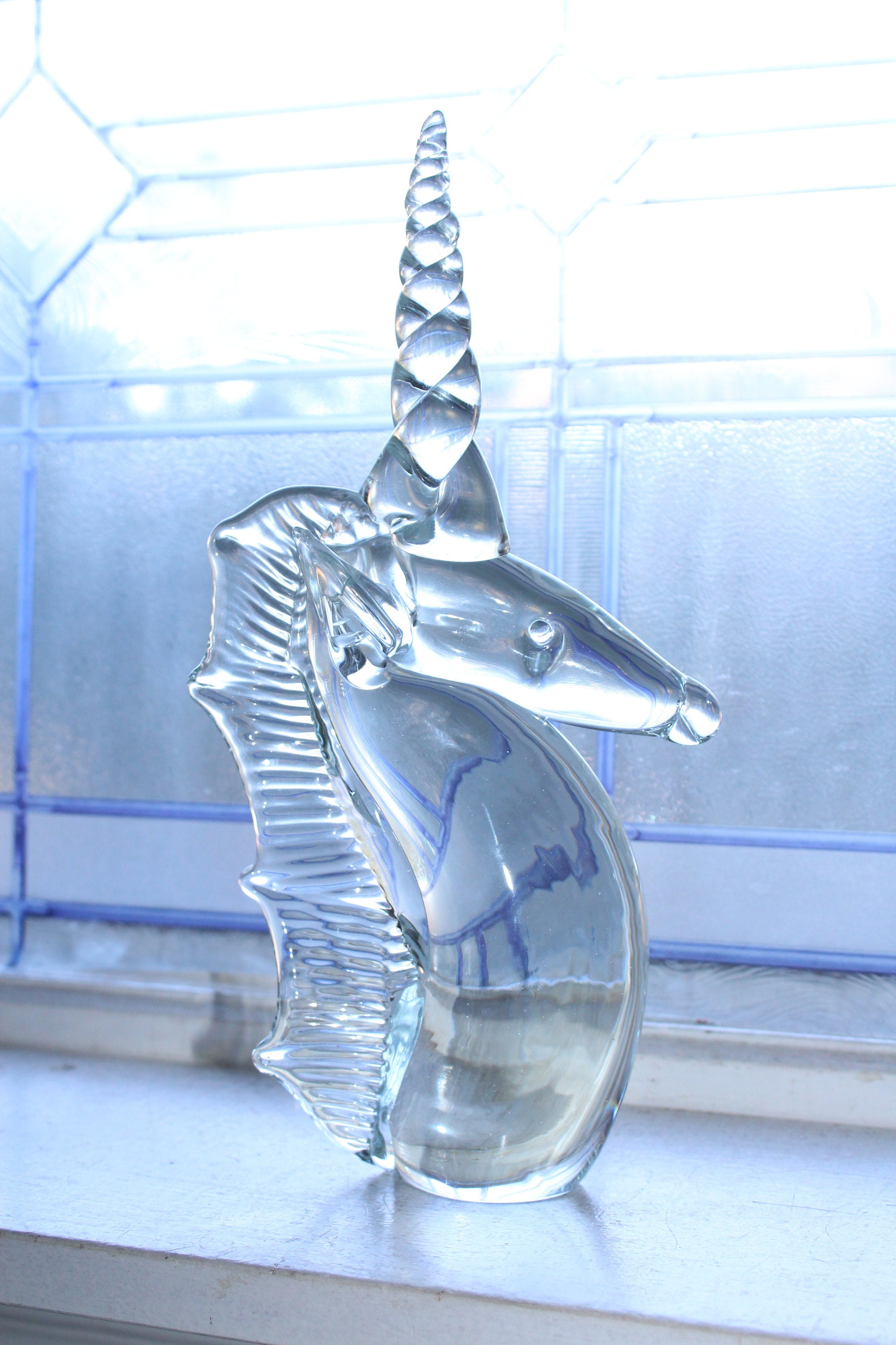 Large Unicorn Figure Handmade Ultima Crystal Art