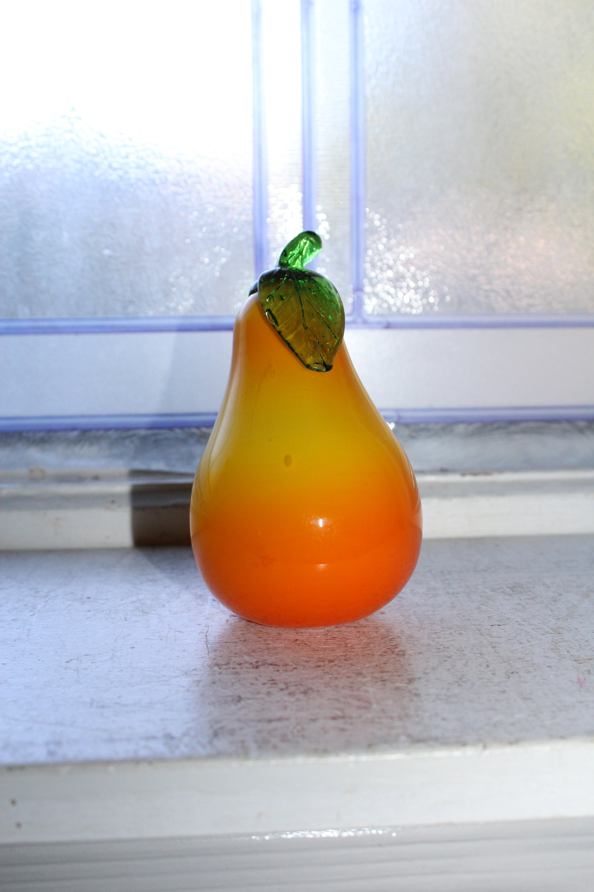 Vintage Murano Style Glass Fruit Pear Handblown