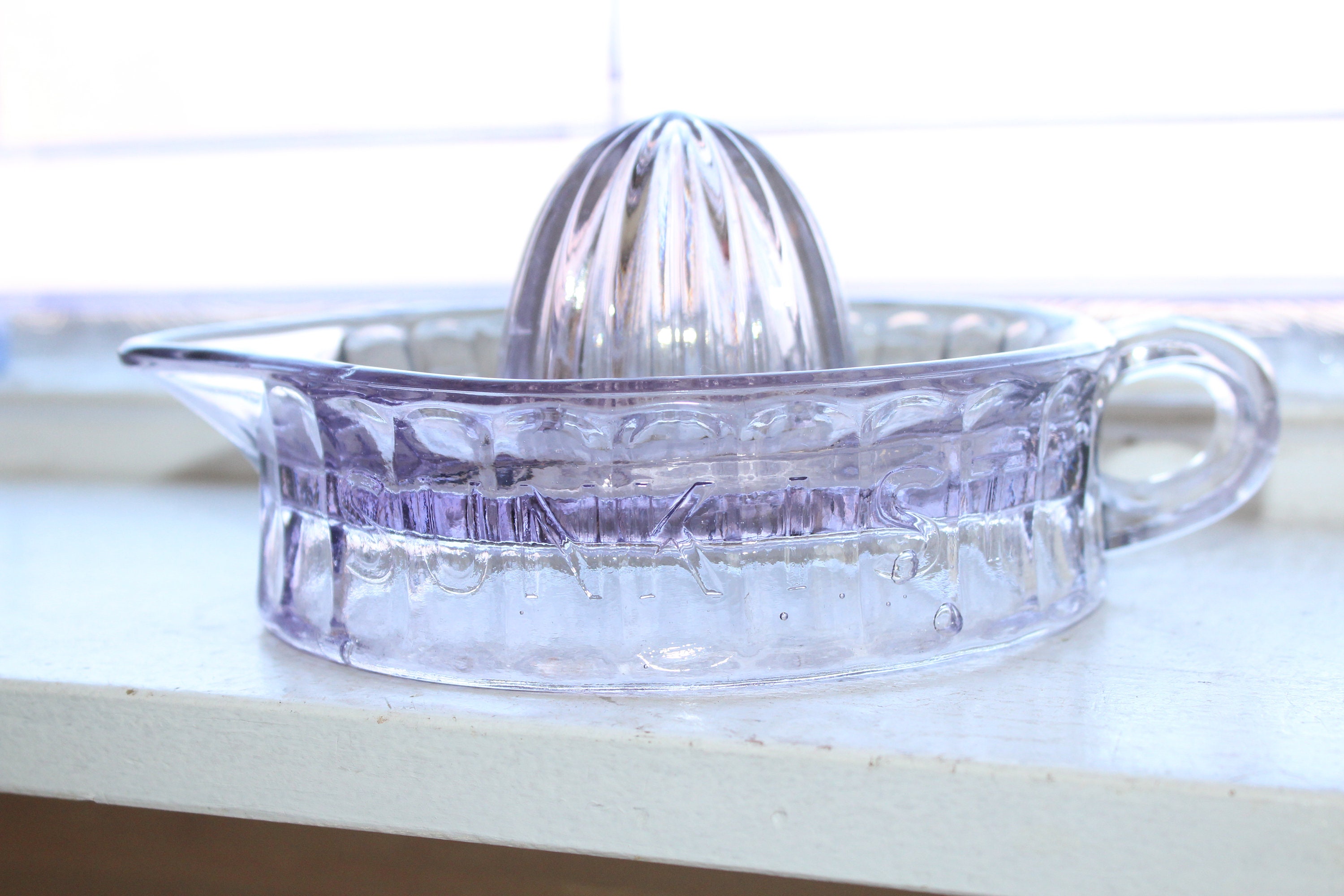 Vintage Juicer Reamer Sunkist Purple Glass