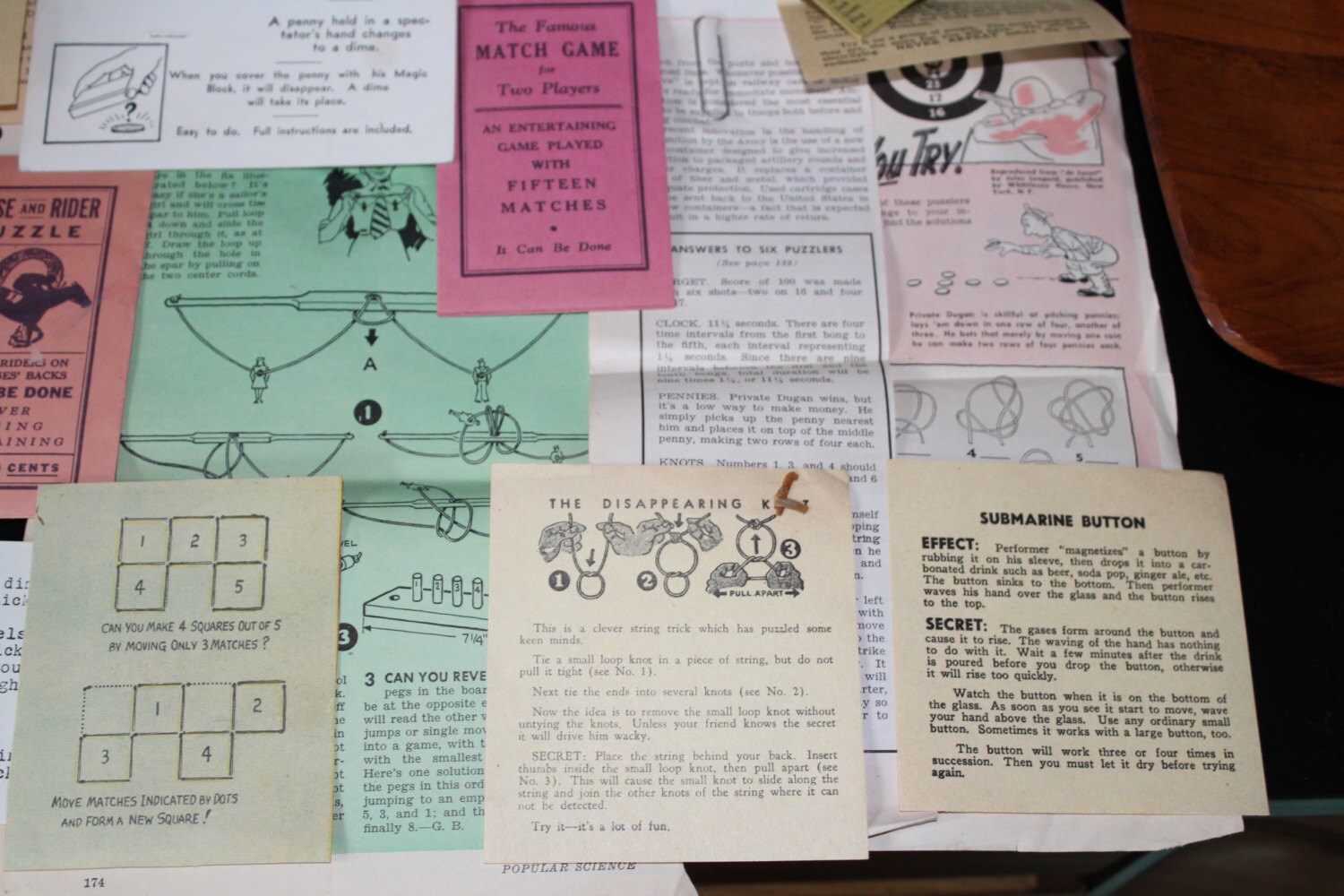 Vintage 1940s Collection Of Magic Tricks