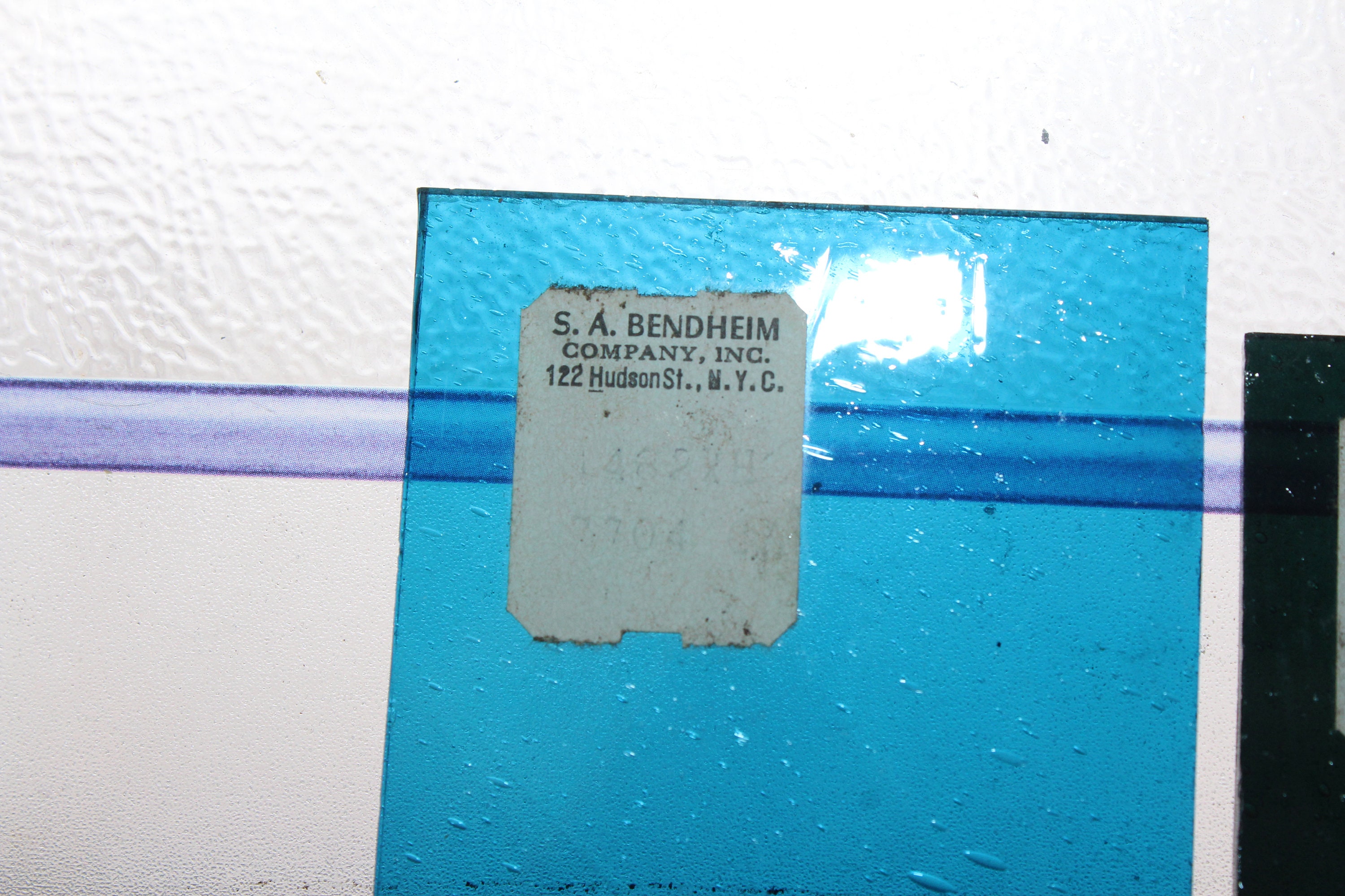 6 Vintage Bendheim Stained Glass Sample Blocks 2 x 3