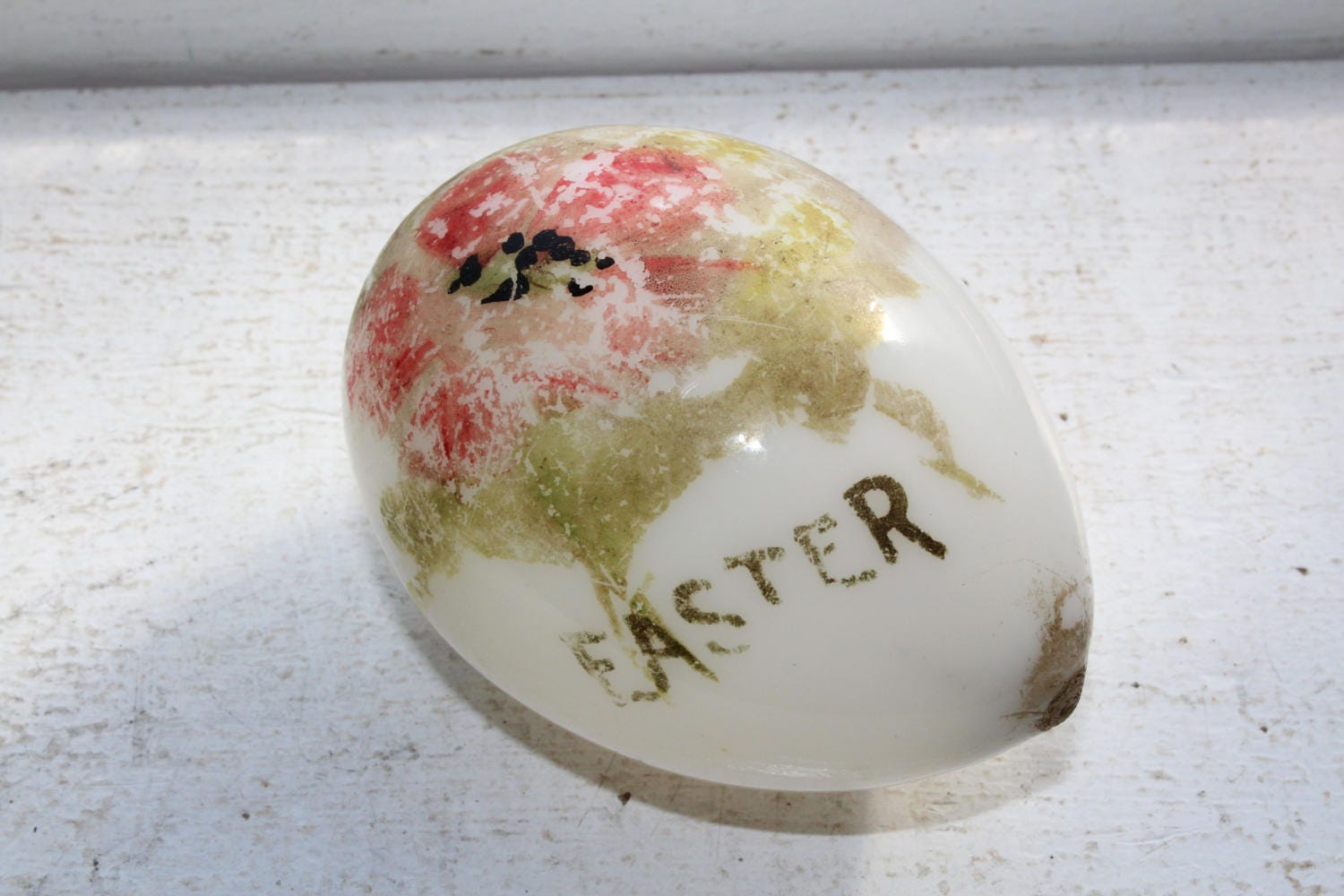Victorian Milk Glass Easter Egg Antique 1800s Blown Glass