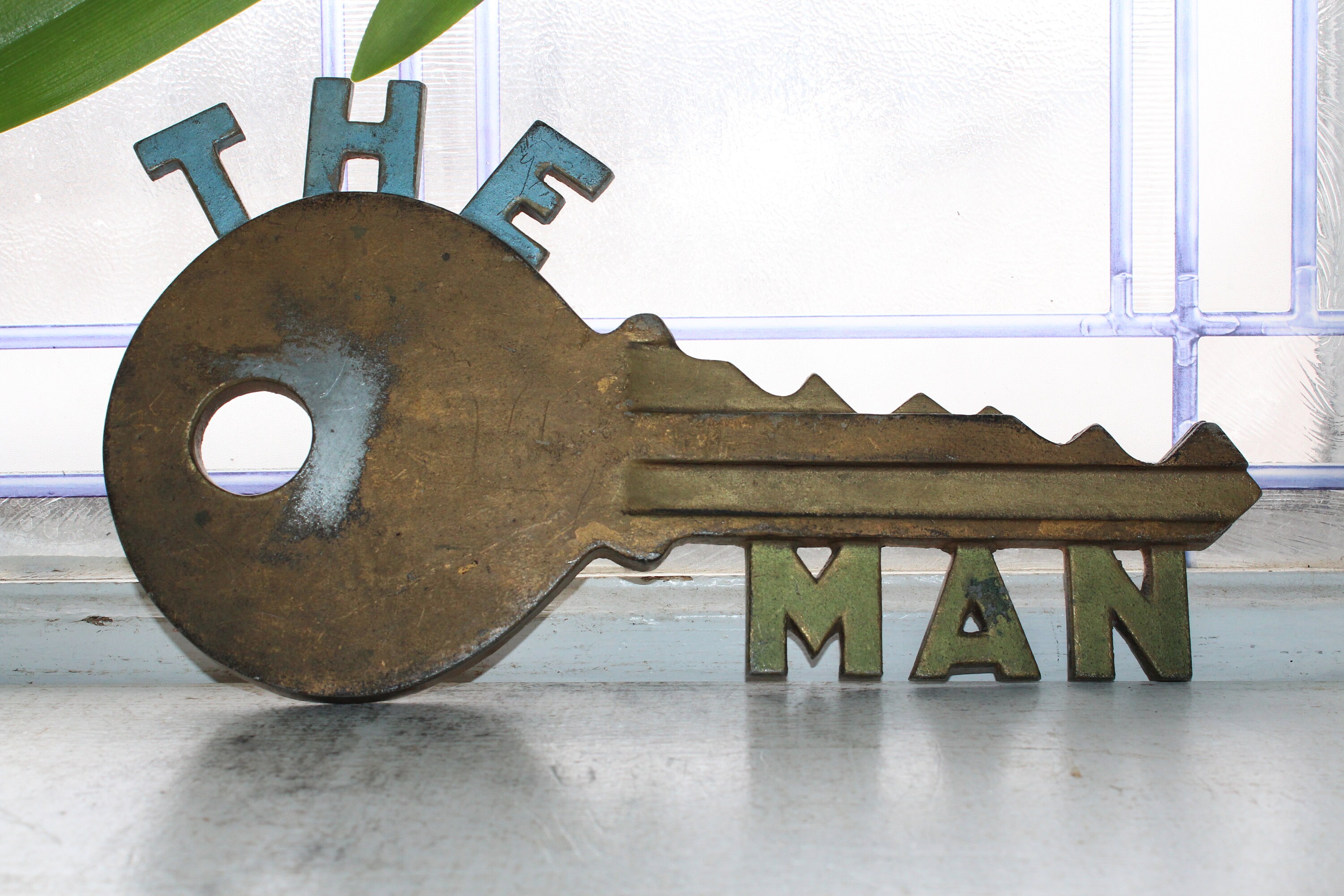 Vintage The Man Key Large Wall Metal Plaque