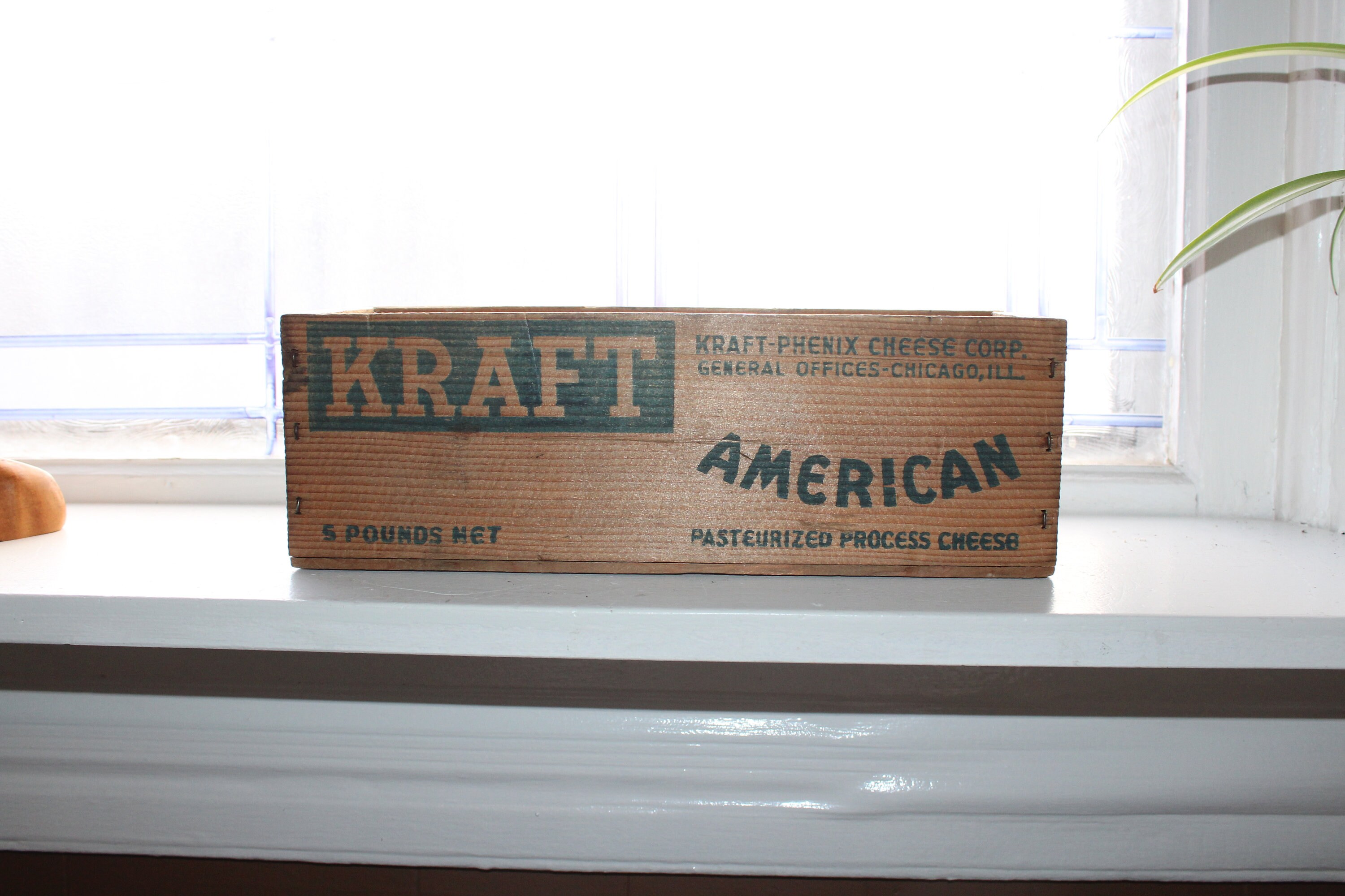 Large Kraft Cheese Wooden Box Vintage Rustic Farmhouse Decor
