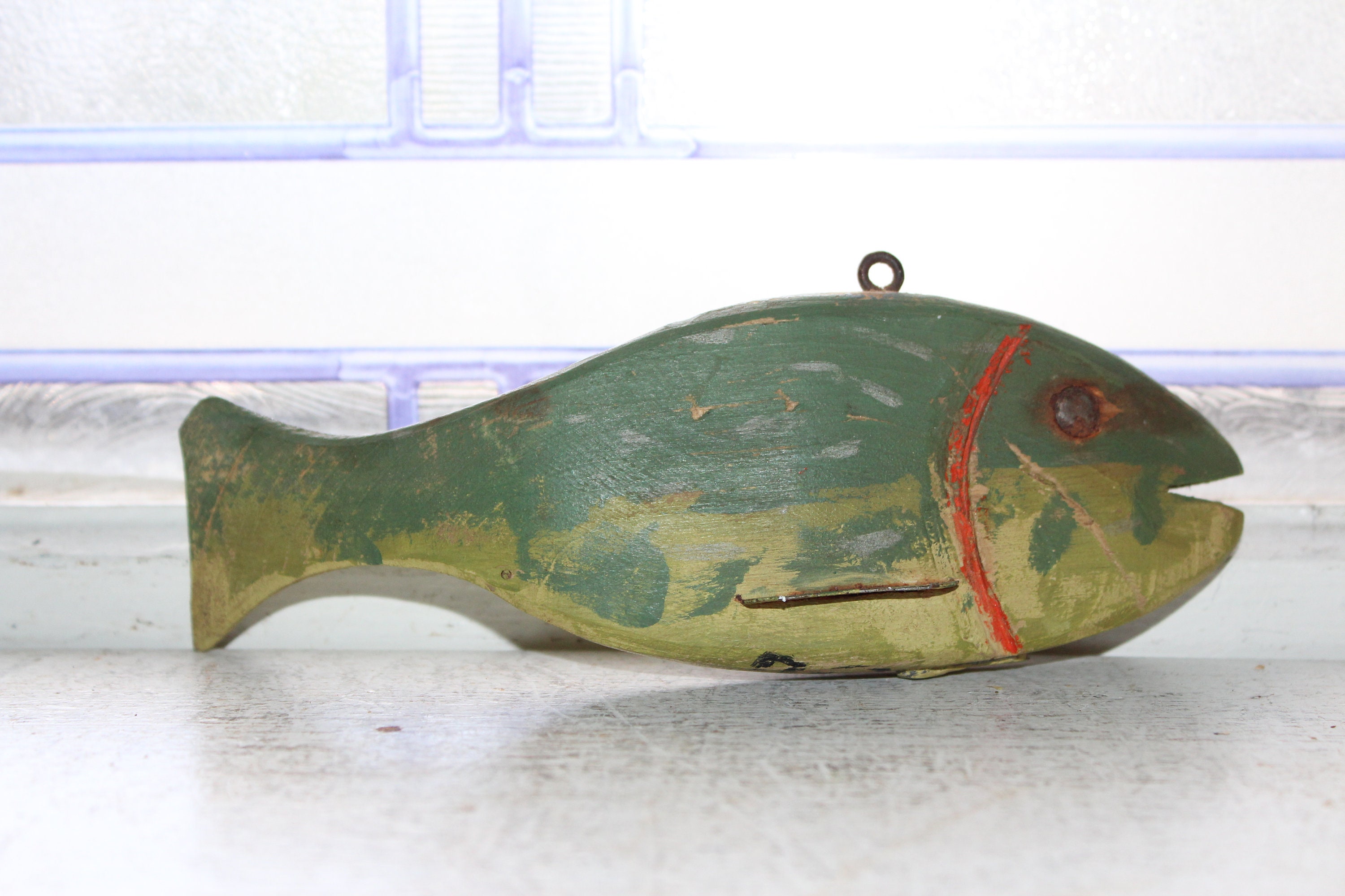 Vintage Fish Decoy Hand Carved Folk Art