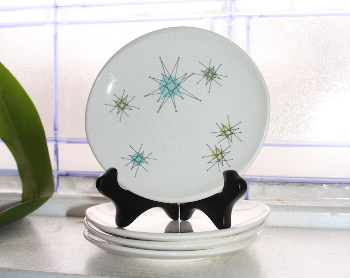 7 Franciscan Starburst Bread Plates Vintage Mid Century Atomic 1950s