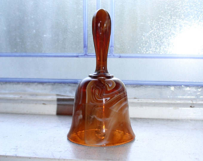 Vintage Art Glass Bell Brown Slag Glass