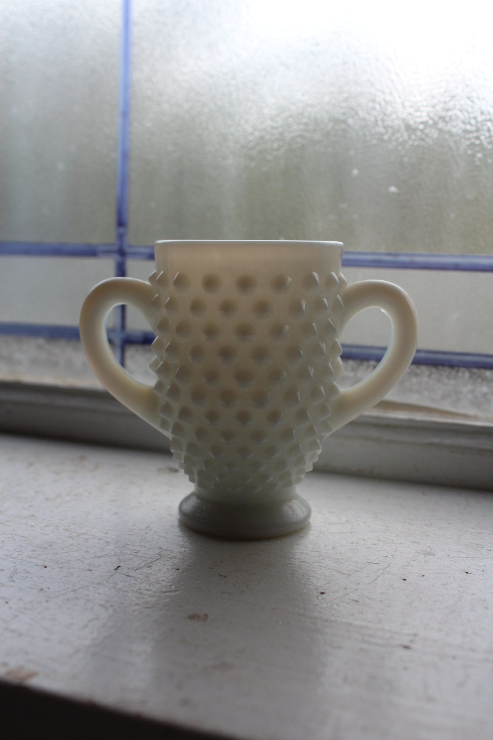 Milk Glass Hobnail Sugar Bowl Vintage 1960s