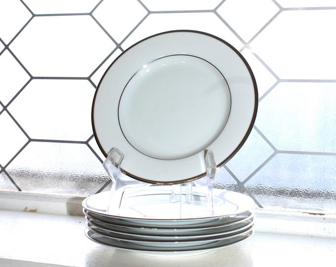 5 Nikko Band of Platinum Bread and Butter Plates 6 1/2" Patra