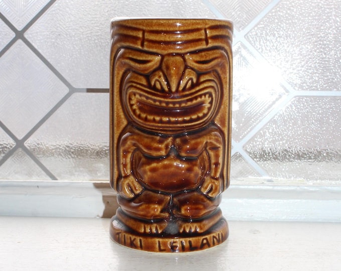 Mid Century Hawaiian Tiki Leilani Pottery Bar Glass Tumbler