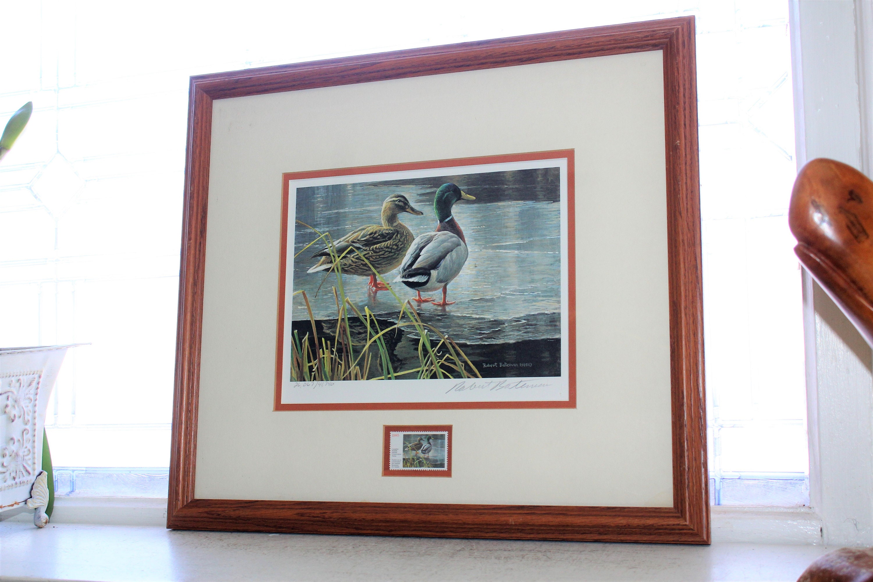 1985 Canadian Wildlife Habitat Print and Stamp Robert Bateman Signed