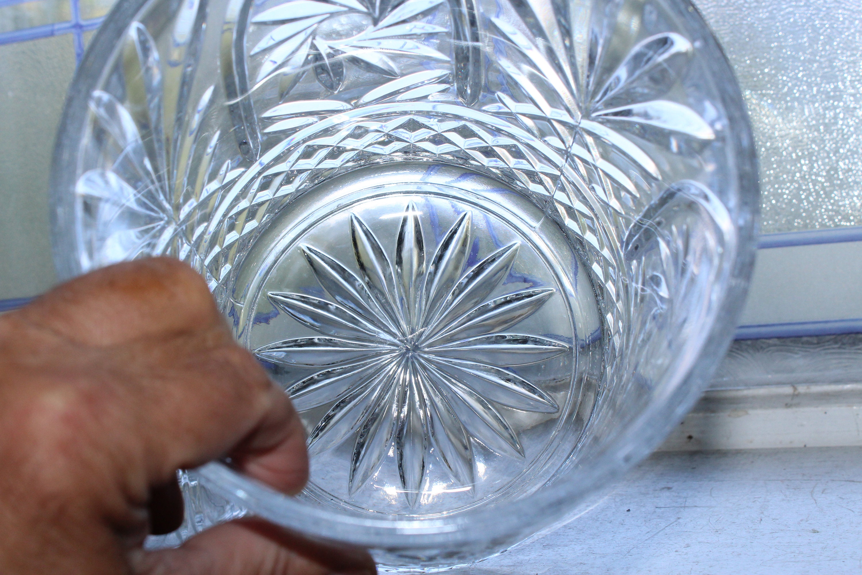 Vintage Crystal Ice Bucket with Lid