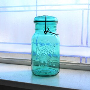 Blue Ball Ideal Quart Jar with Glass Lid Commemorative