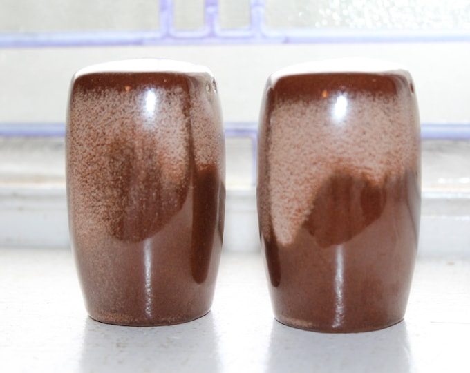 Vintage Salt & Pepper Shakers Frankoma Plainsman Brown
