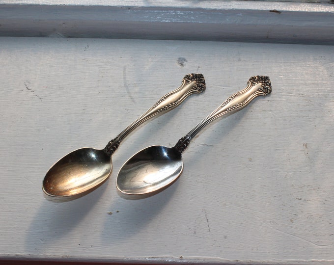 2 Antique 19th Cent. Silverplate Spoons 1847 Rogers Bros.