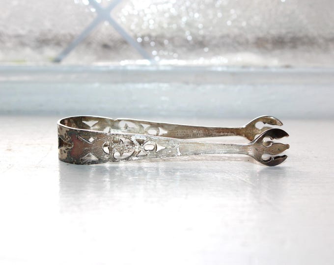 Antique Art Deco Webster Sterling Silver Sugar Tongs