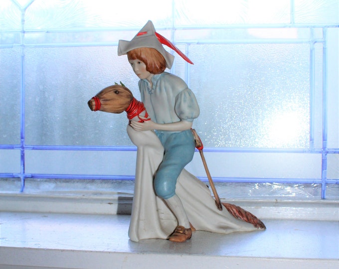 Vintage Cybis Figurine Boy on Hobby Horse Yankee Doodle Dandy