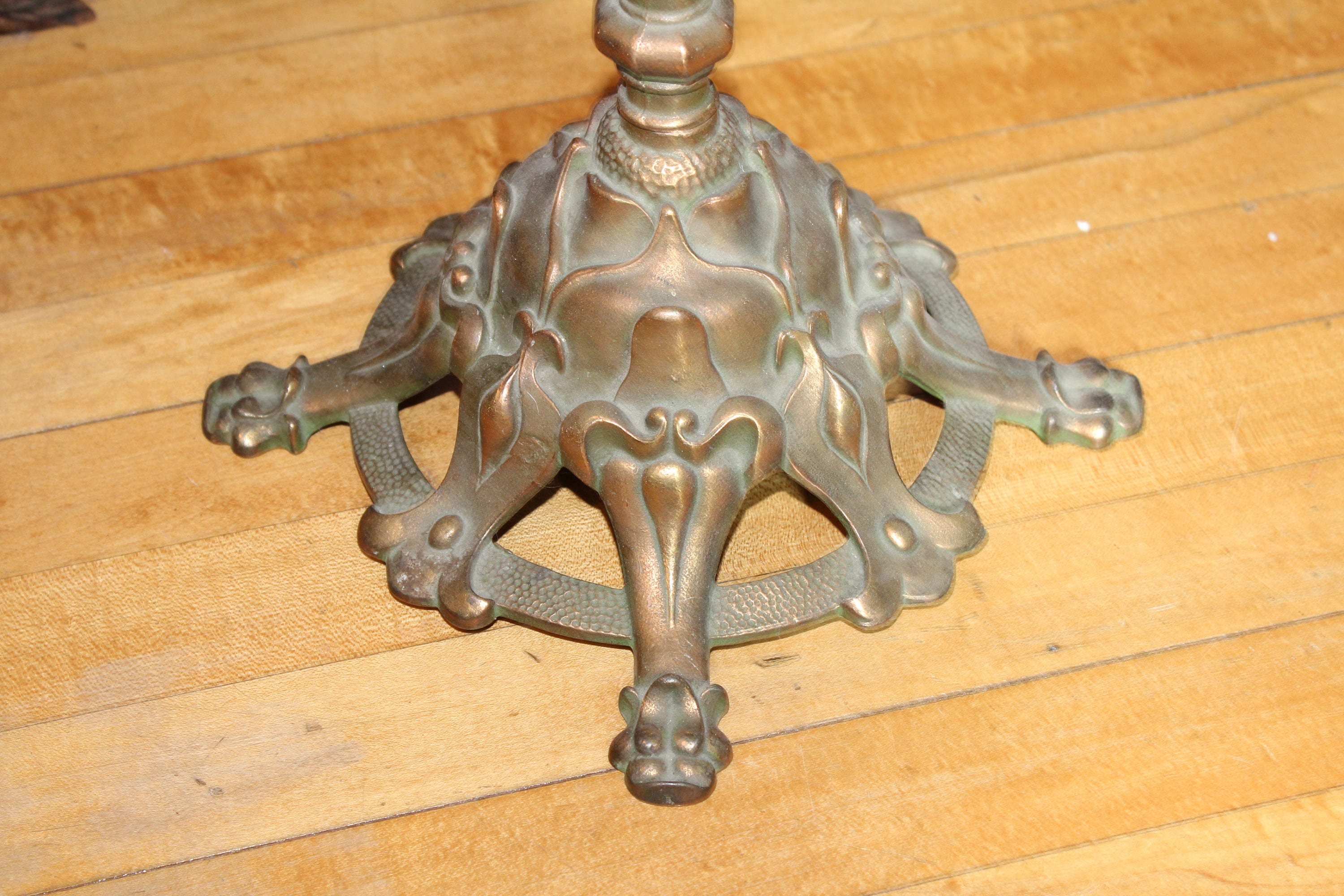 Art Deco Rembrandt Floor Lamp Vintage 1920s With Lotus