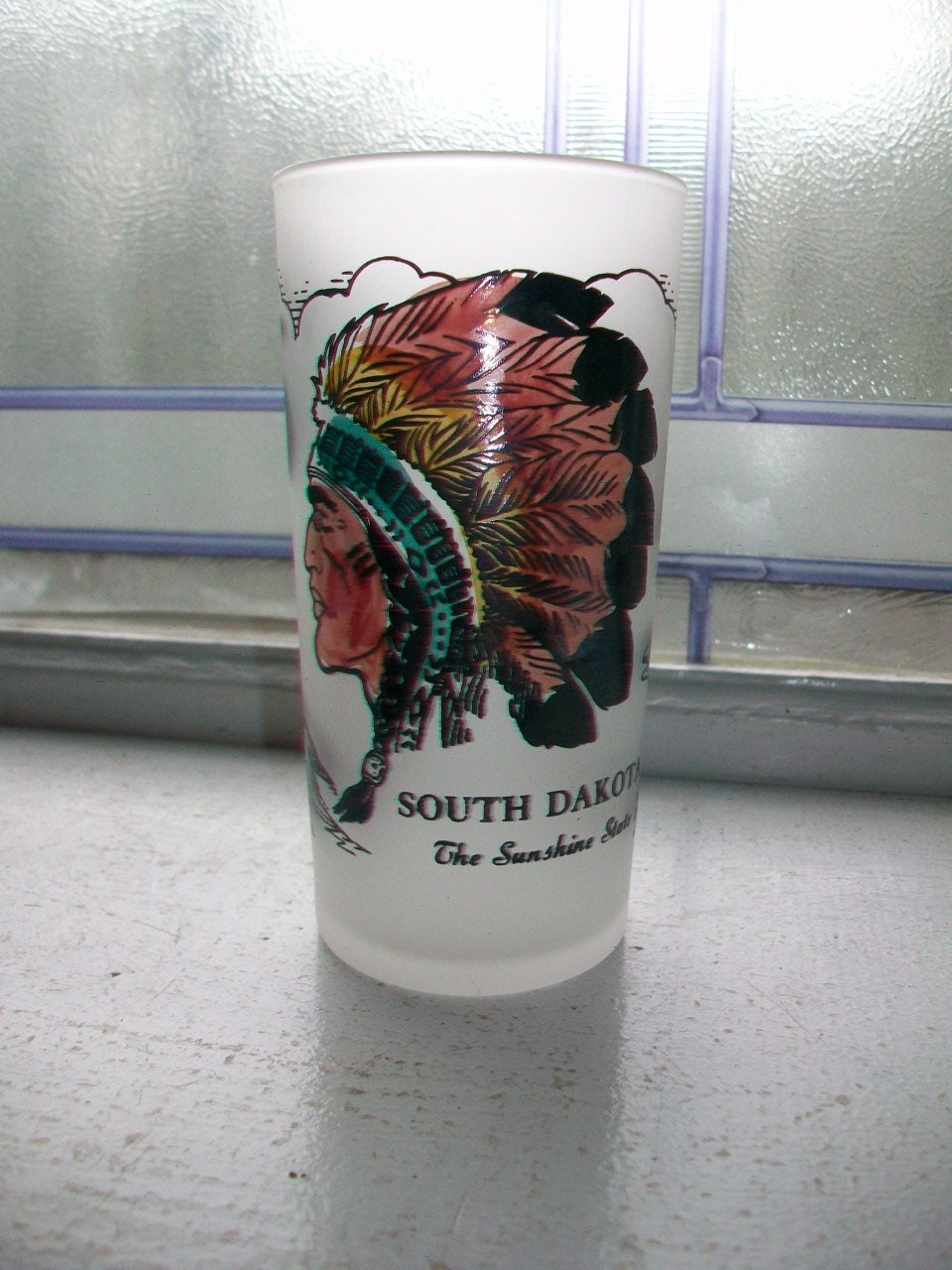 Vintage Souvenir Glass Tumbler South Dakota