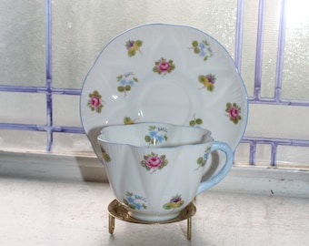 Vintage Shelley Rose Pansy Forget Me Not Tea Cup and Saucer