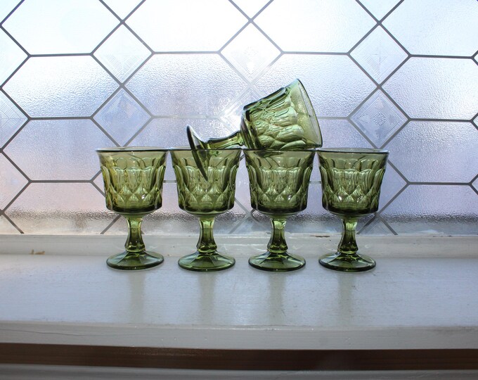 5 1970s Glass Wine Goblets Noritake Perspective