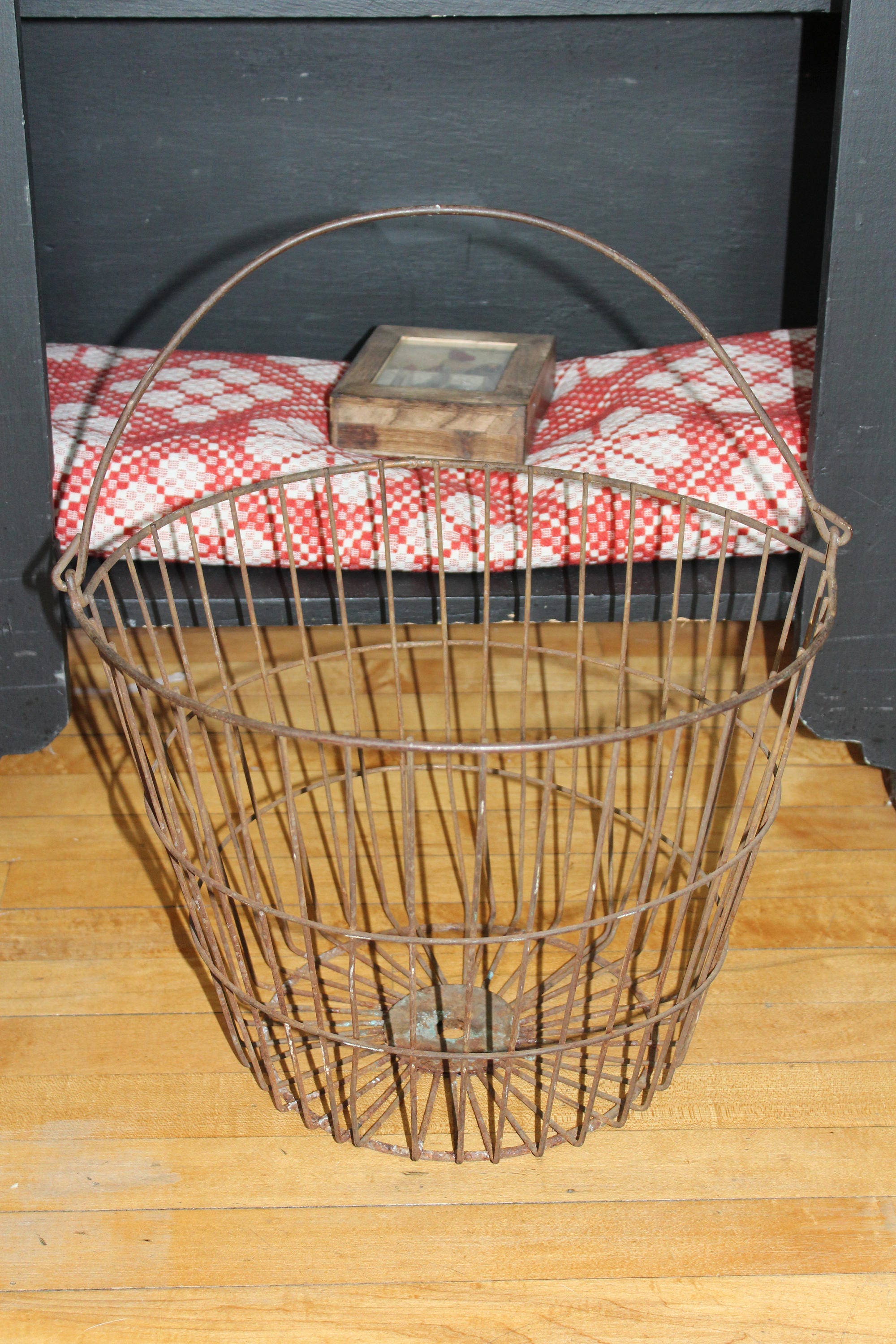 Antique Metal Potato Basket Rustic Farmhouse Decor