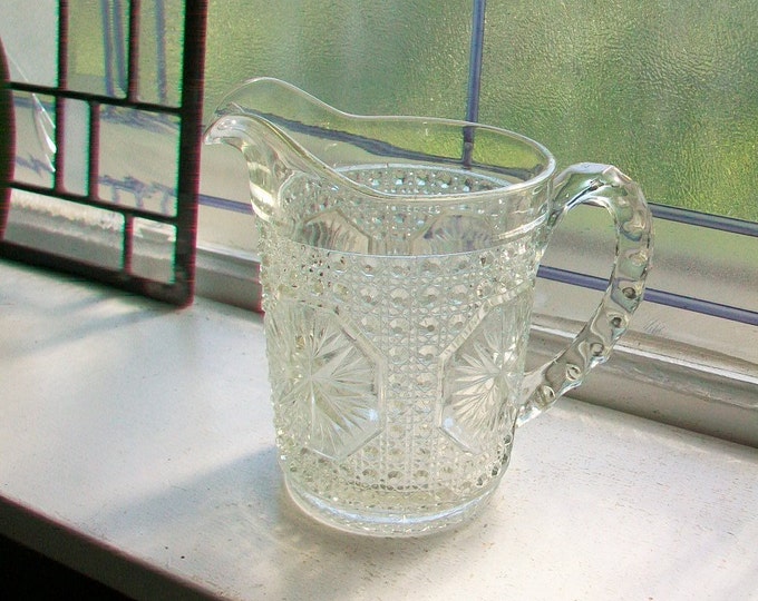Vintage Milk Pitcher Pressed Glass