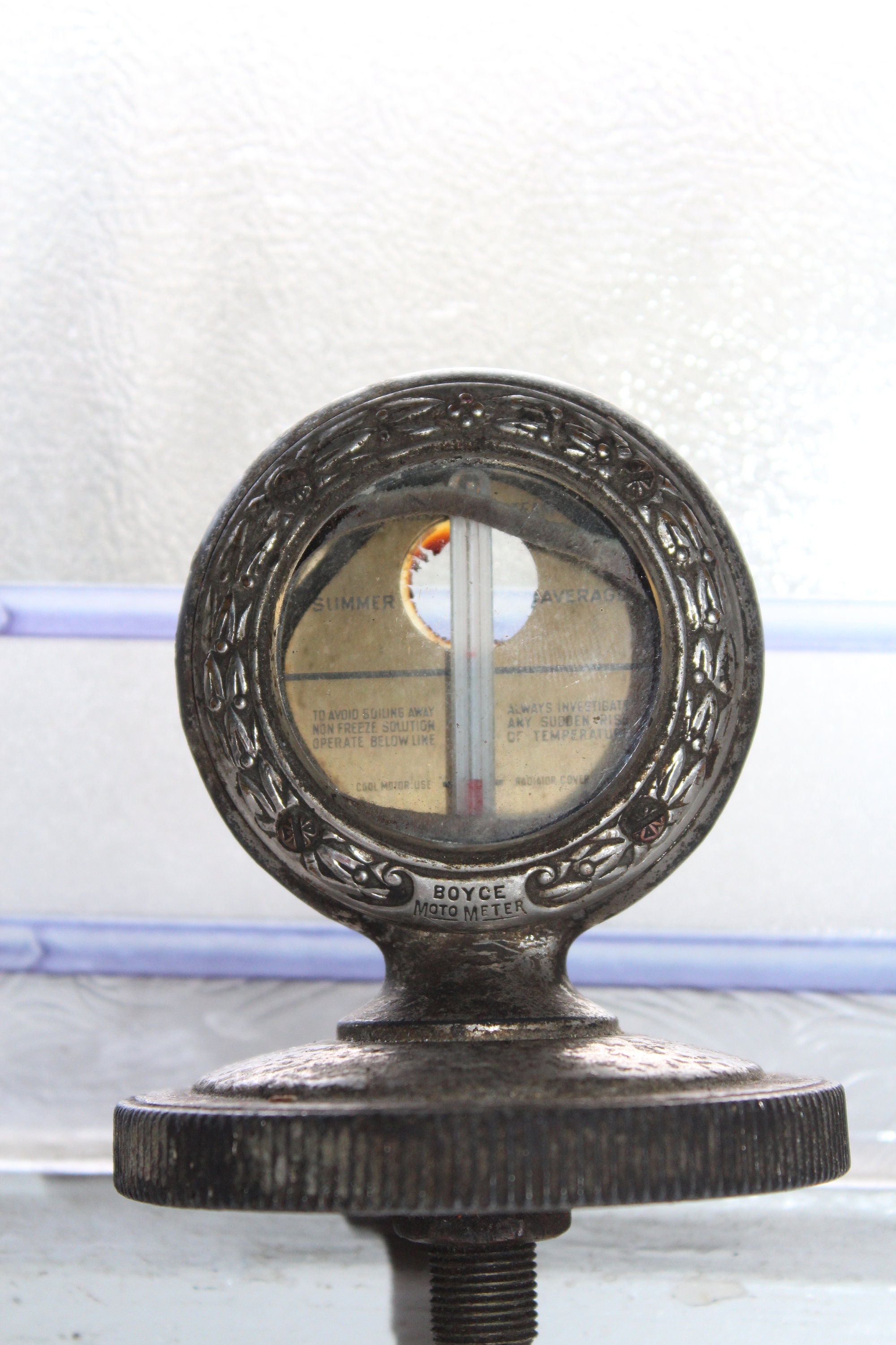 Vintage 1920s Ford Boyce Moto Meter Radiator Cap Temperature Gauge